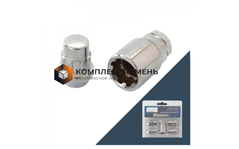 Гайка секретная M12x1,25 (32) конус, закрытая цинк 4+1 ключ (ИТАЛИЯ) UM215 BC
