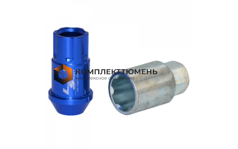 Гайка M12x1,25 (44) внешний спец алюминиевая blue 20+1 ключ (КИТАЙ) AL116